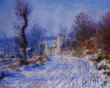  Invierno Pintura al %c3%b3leo - Camino a Giverny en invierno Claude Monet